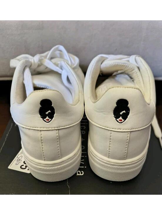Alice + Olivia Thea Sneaker Women 37 or 7 in White, New in Box, $295 Retail